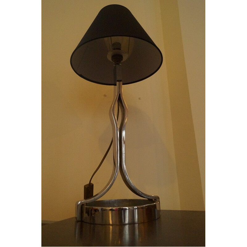 Vintage french lamp in chromed steel and metal 1960