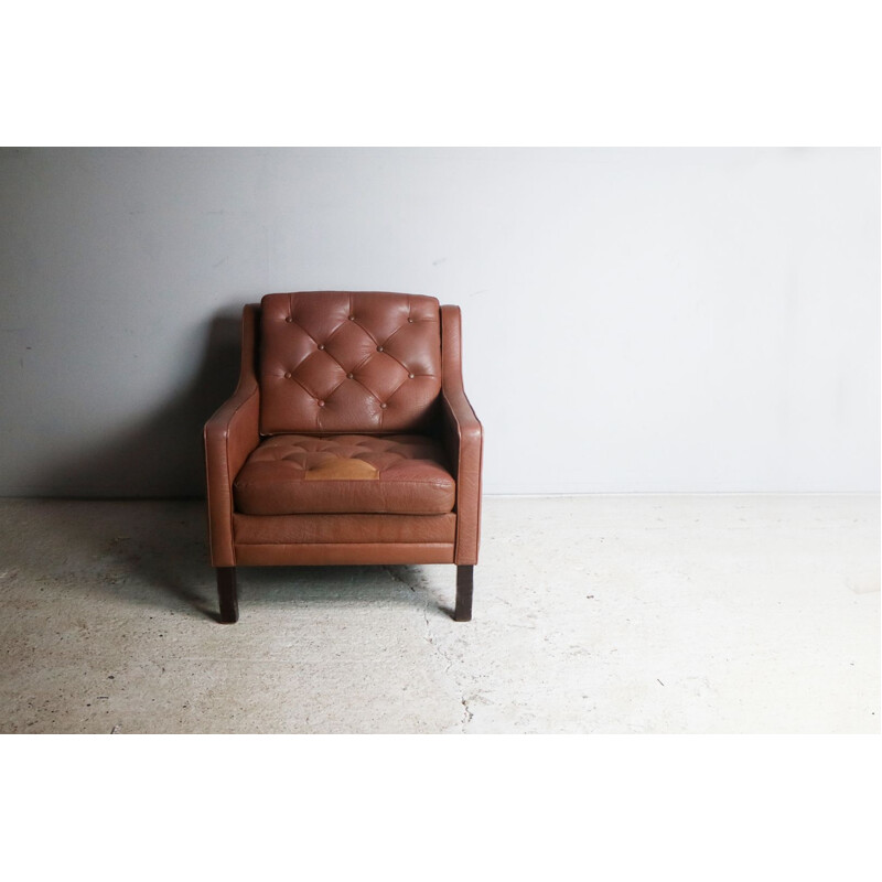 Vintage Danish leather lounge chair