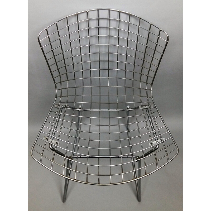 Set of 2 vintage chairs 420C in chrome by Harry Bertoia steel wire