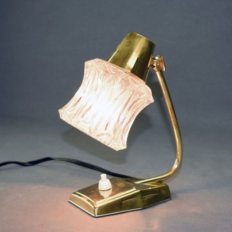 Vintage lamp in brass and glass