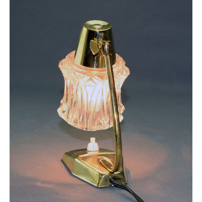 Vintage lamp in brass and glass