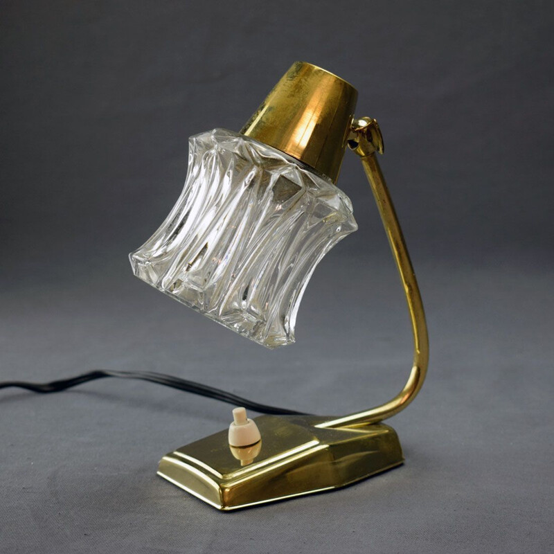 Vintage lamp in brass and glass