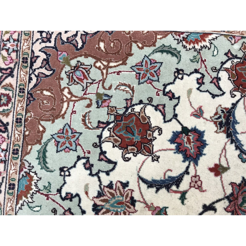 Vintage Persian Tabriz rug in wool and silk