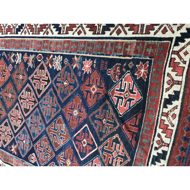 Vintage long rug Persian Kurdish