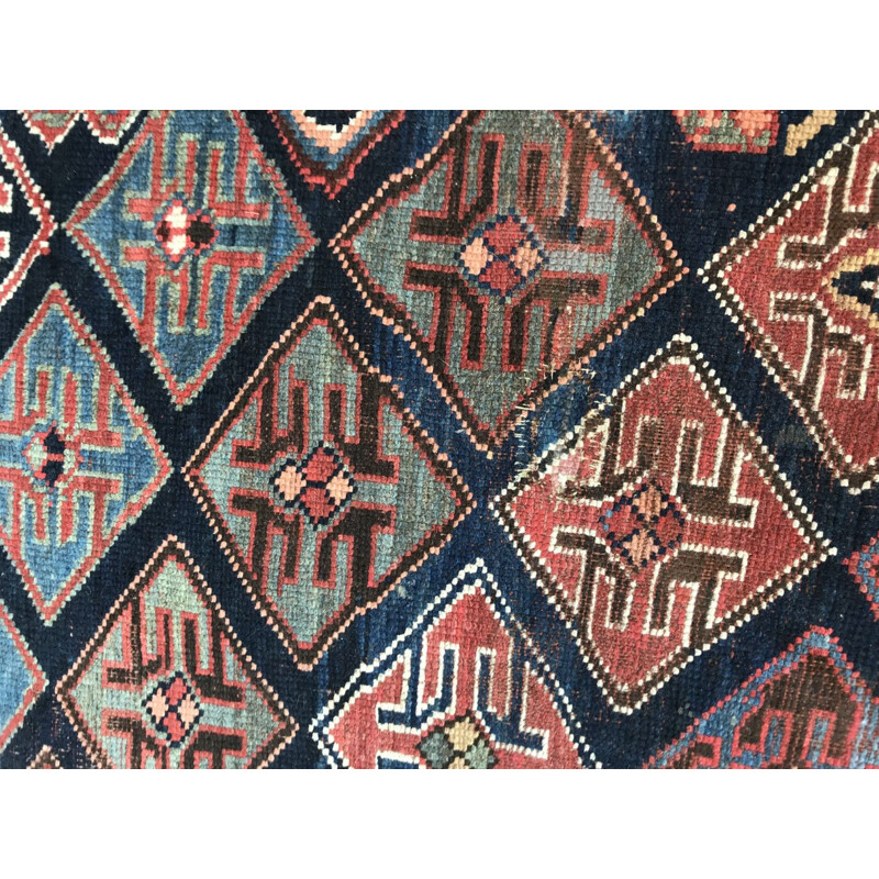 Vintage long rug Persian Kurdish