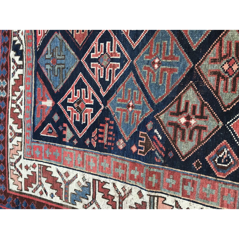 Vintage long rug Persian Kurdish