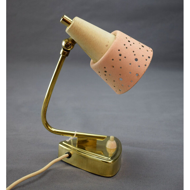 Vintage perforated brass lamp, 1960