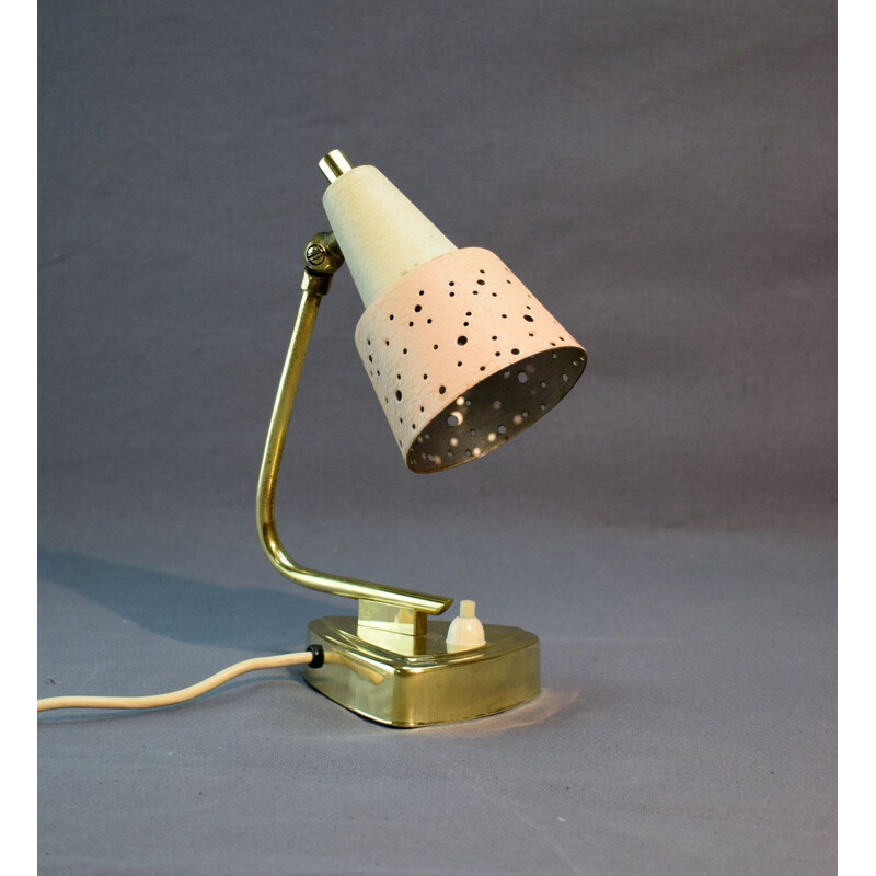 Vintage geperforeerde messing lamp, 1960