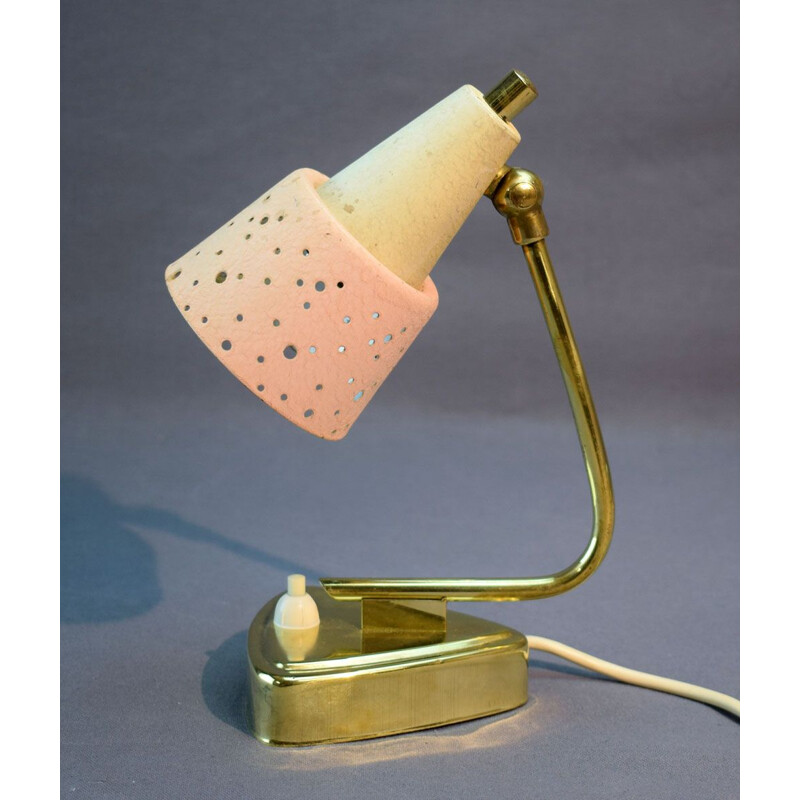 Lampada d'epoca in ottone perforato, 1960