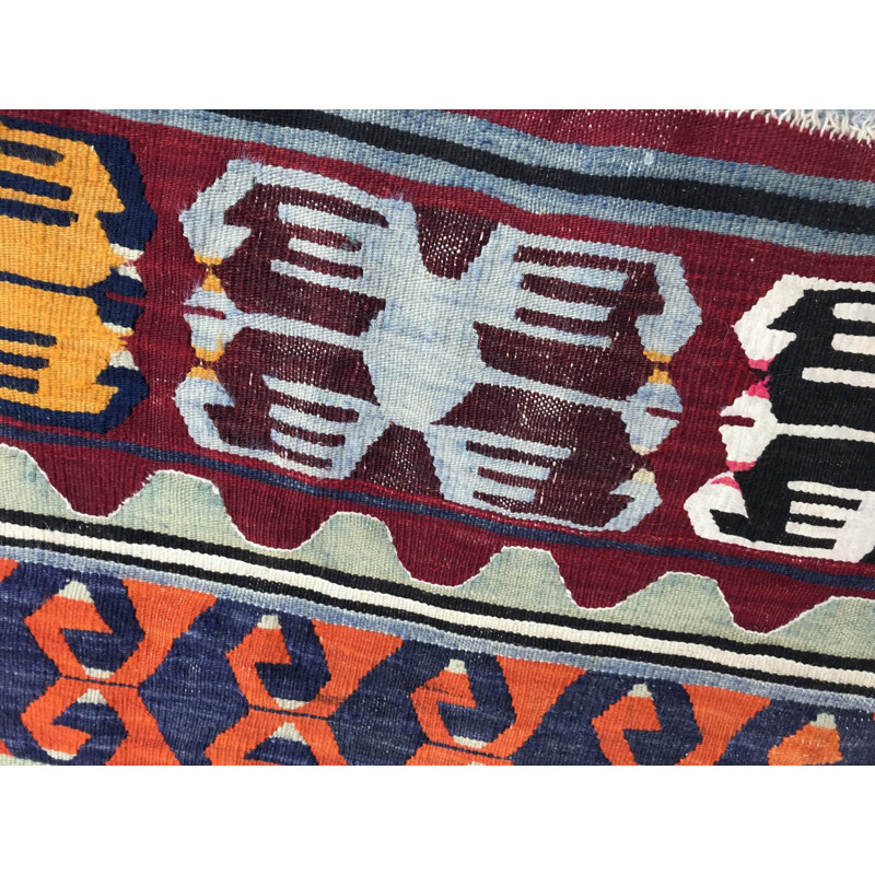 Vintage Turkish Anatolian Kilim rug