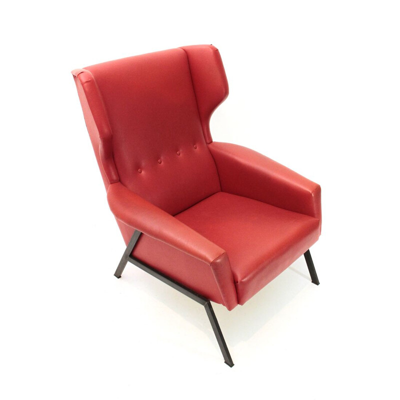 Vintage Italian red armchair