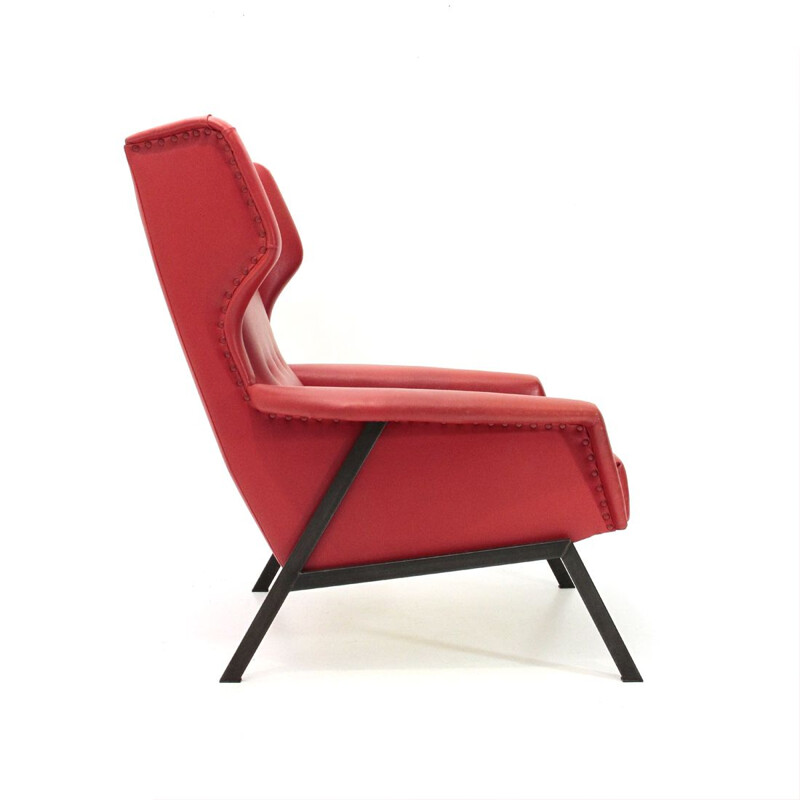 Vintage Italian red armchair