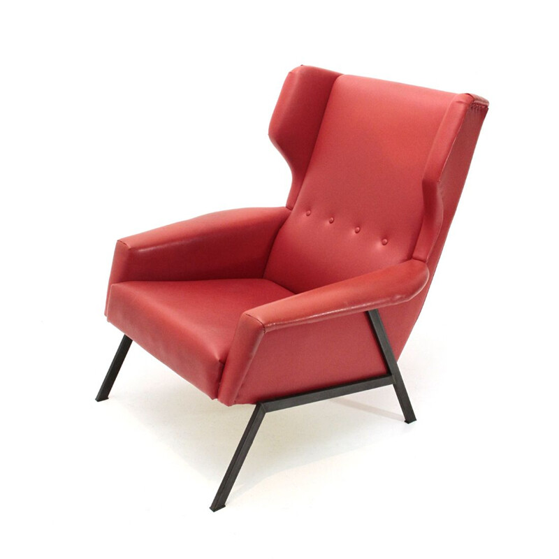 Vintage Italian red armchair