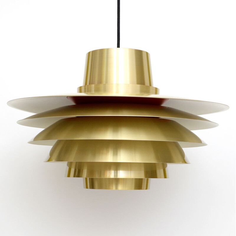 Vintage Danish pendant lamp "Verona" in brass by Svend Middelboe for Nordisk Solar