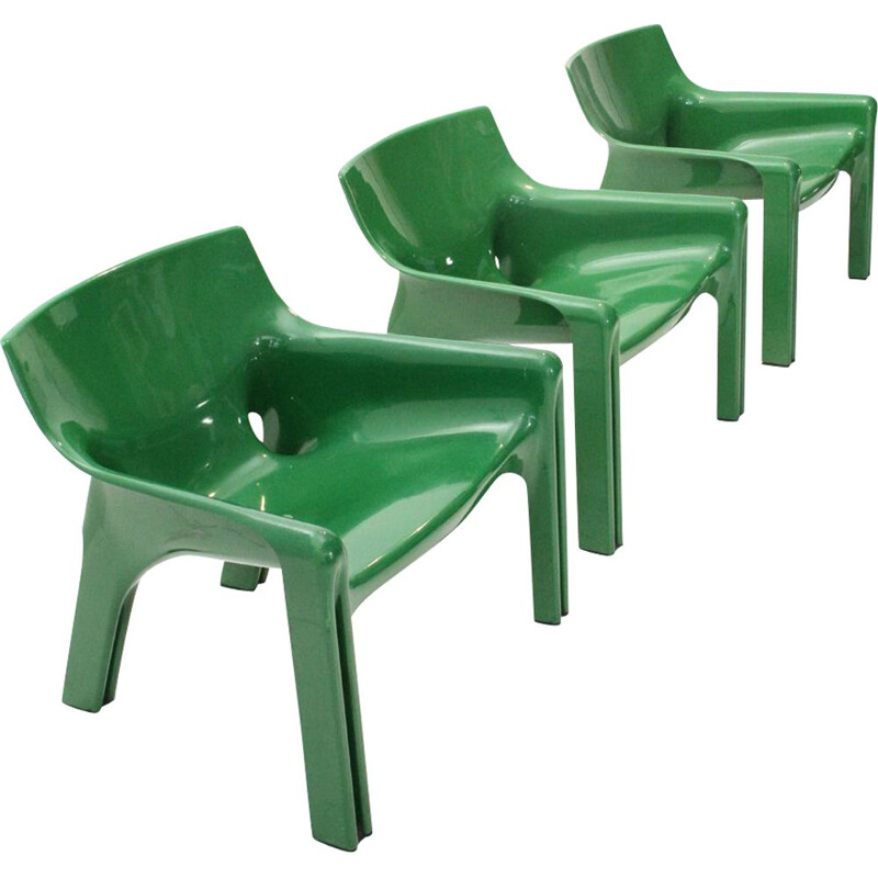 Vintage Italian green chair by Vico Magistretti for Artemide