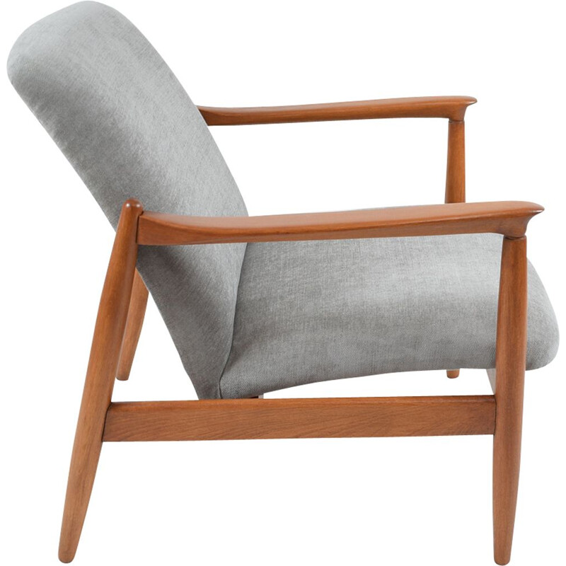 Vintage armchair in grey fabric