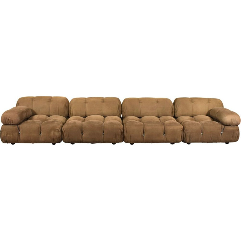 Vintage Camaleonda sectional sofa by Mario Bellini for B&B Italia in brown fabric