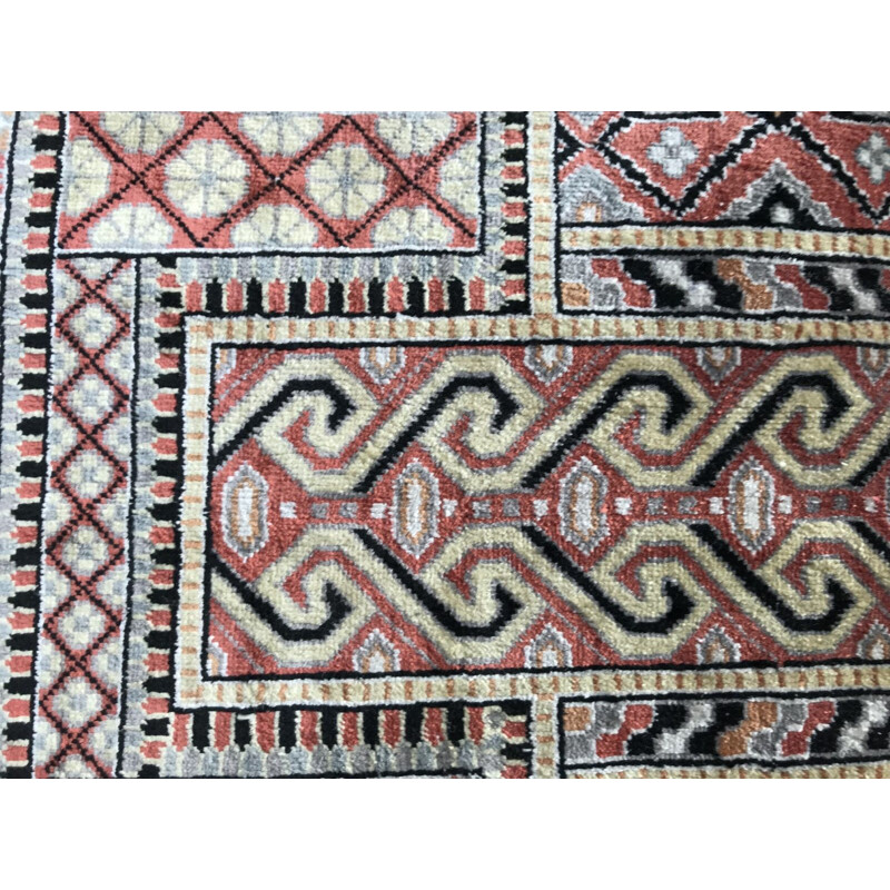 Petit tapis vintage turc en soie très fin