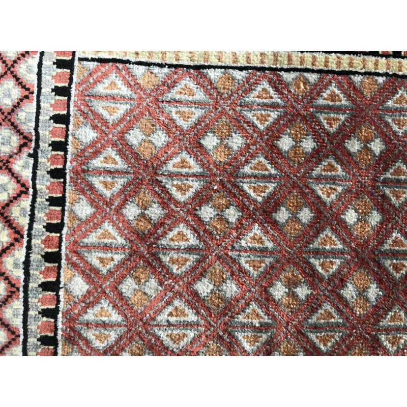 Small vintage Turkish carpet in fine silk