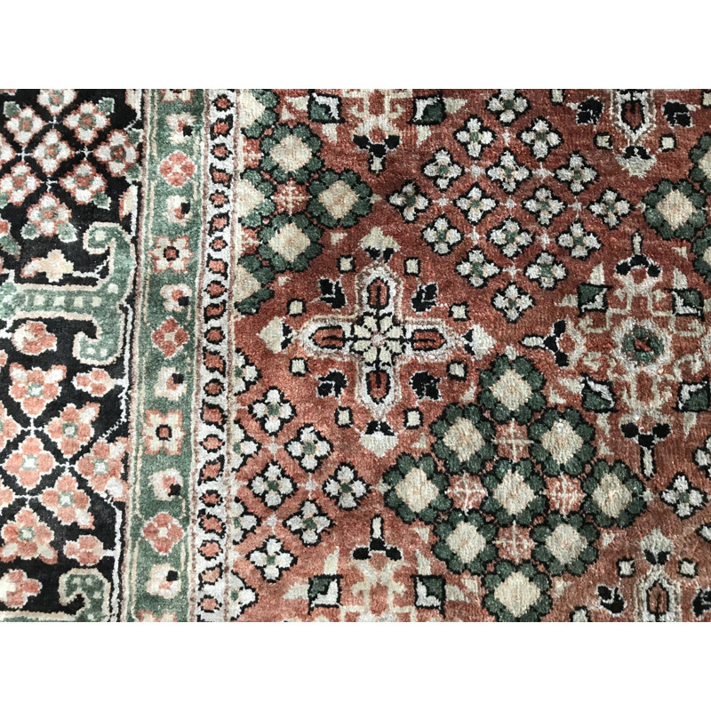 Petit tapis vintage turc en soie très fin