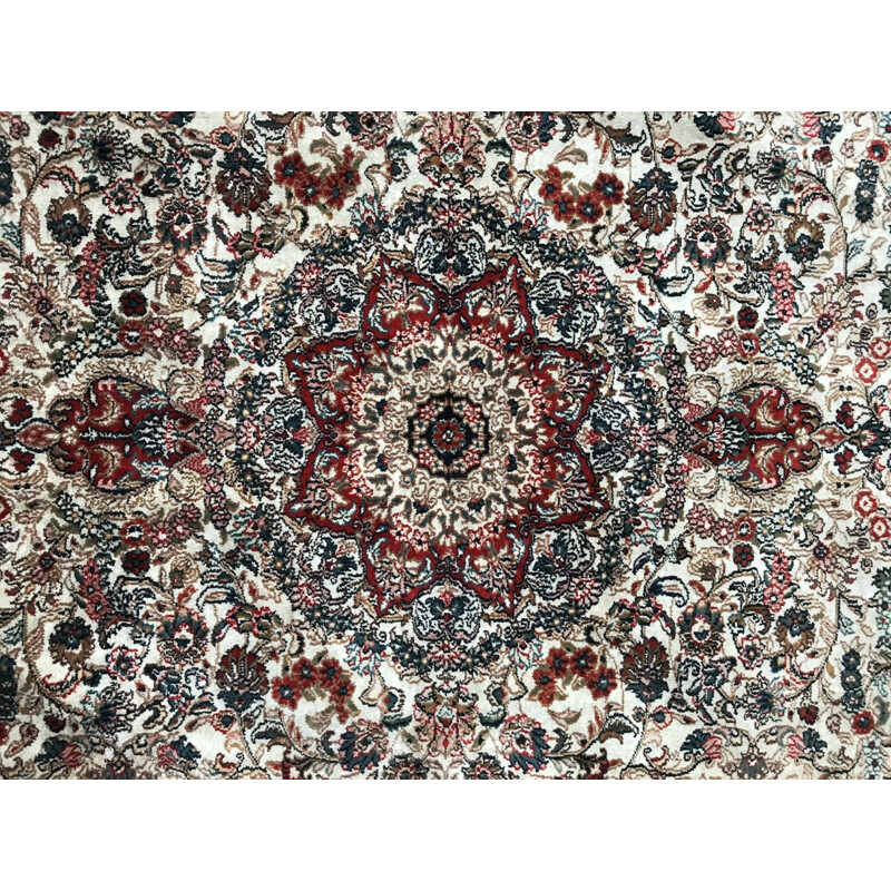 Small vintage Persian rug in fine silk
