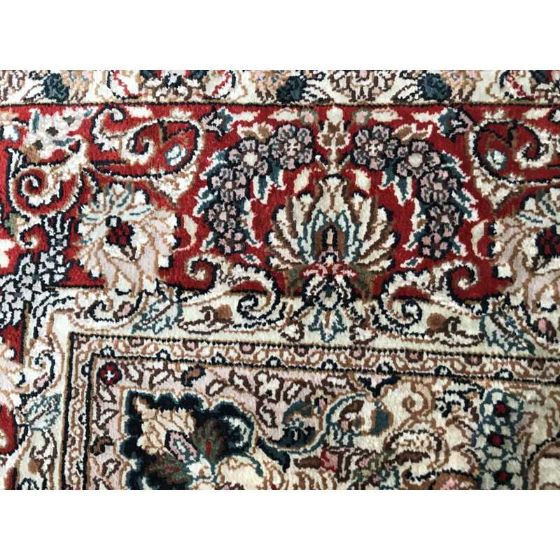 Petit tapis vintage persan en soie très fin