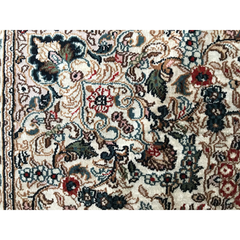 Small vintage Persian rug in fine silk