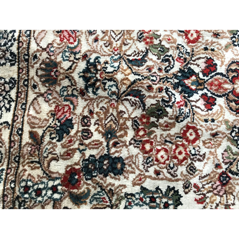 Small vintage Persian rug in fine silk