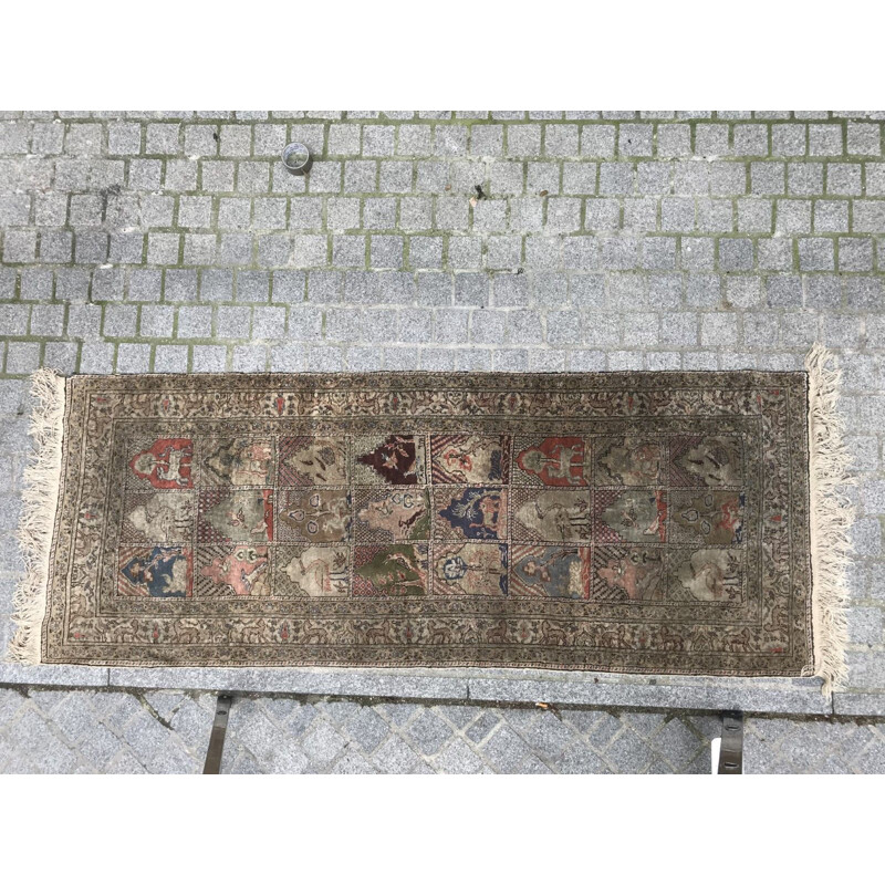 Tapis vintage turc en soie