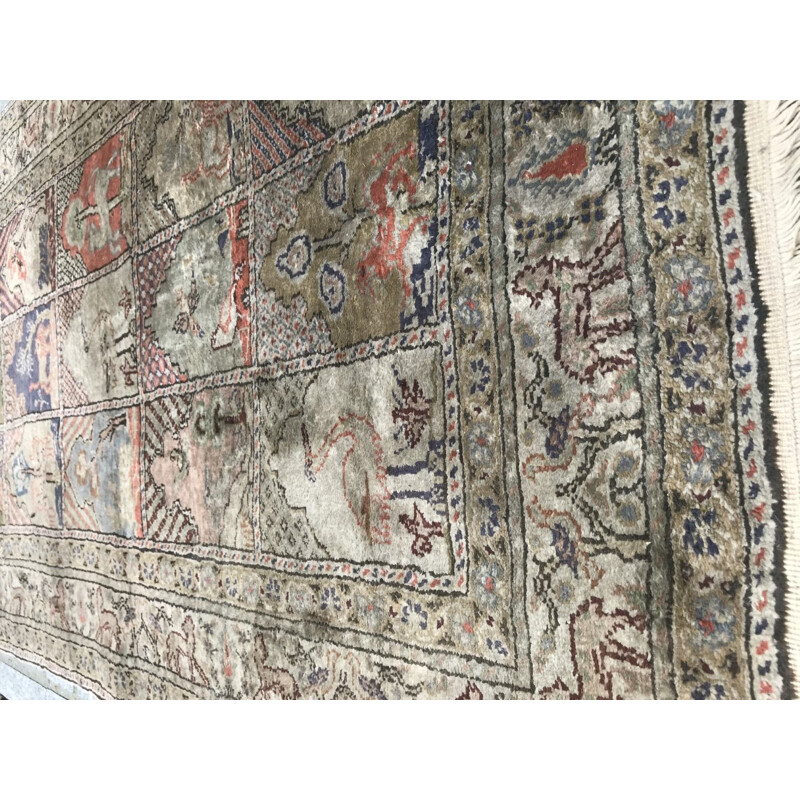 Vintage Turkish carpet in silk