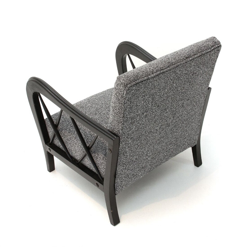 Vintage Italian armchair in grey fabric