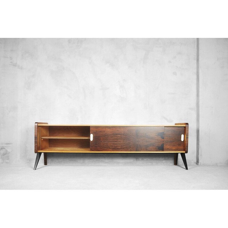 Vintage Swedish sideboard in rosewood and burl birch