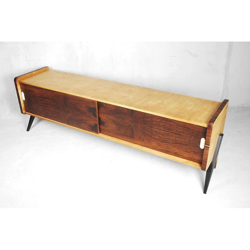 Vintage Swedish sideboard in rosewood and burl birch