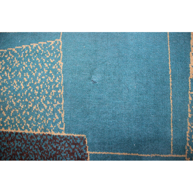 Vintage geometric rug, Czech 1950