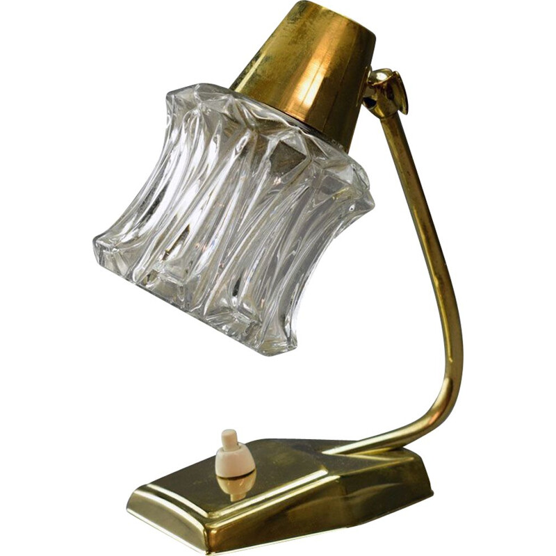 Vintage lamp in brass and glass