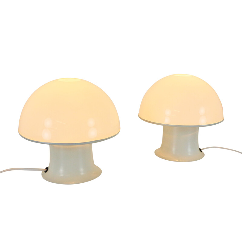 Suite de 2 lampes vintage champignons par Dijkstra Lampen