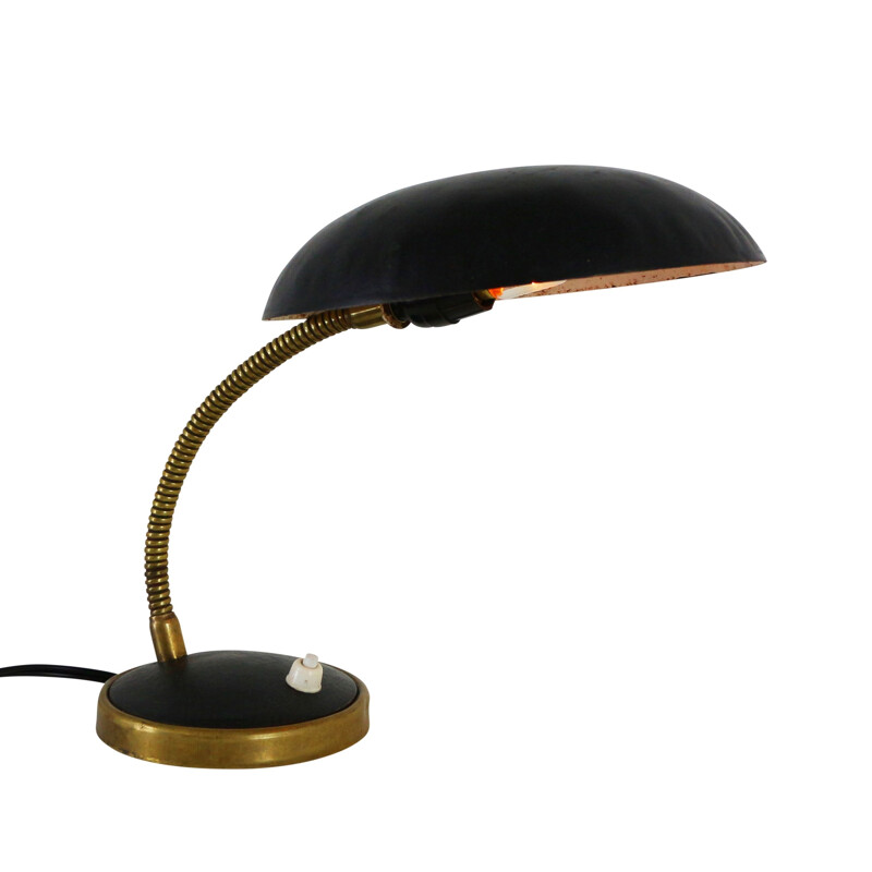 Vintage desk lamp in black metal 1940