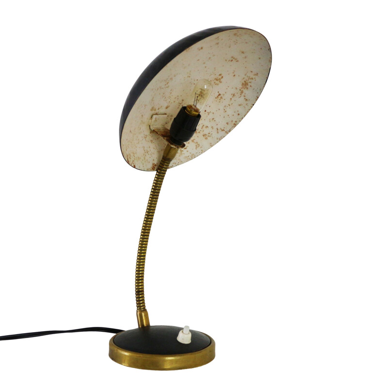 Lampe de bureau vintage en métal noir 1940