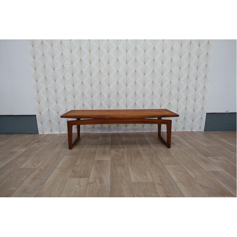 Table basse vintage Remploy rectangulaire en bois 1960