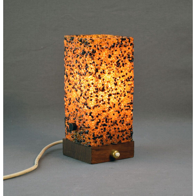 Vintage lamp for Temde iin teak and resin 1960