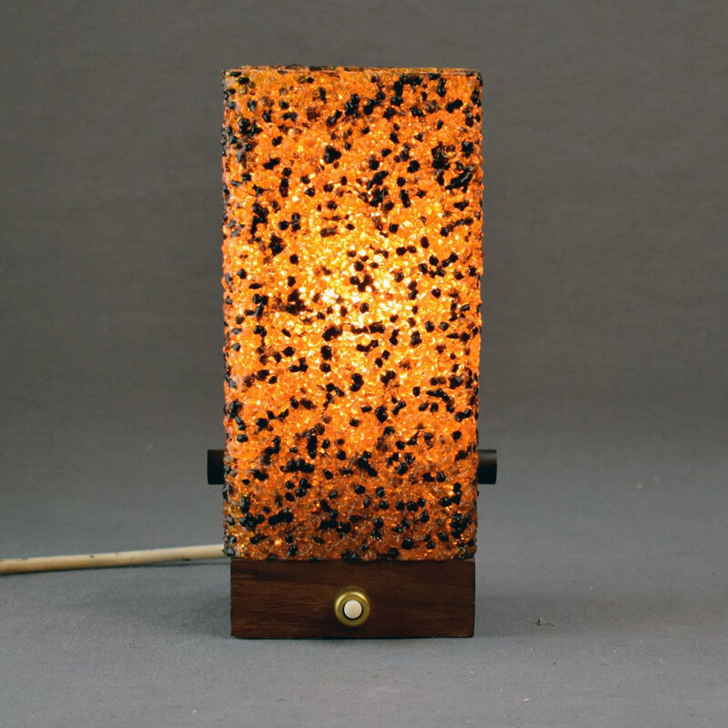 Vintage lamp for Temde iin teak and resin 1960