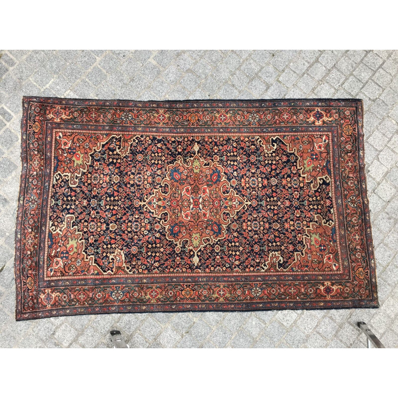 Vintage sarogh style Iranian carpet in wool and cotton 1930