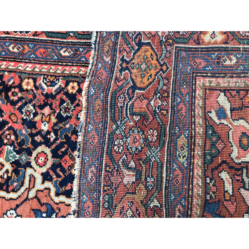 Vintage sarogh style Iranian carpet in wool and cotton 1930