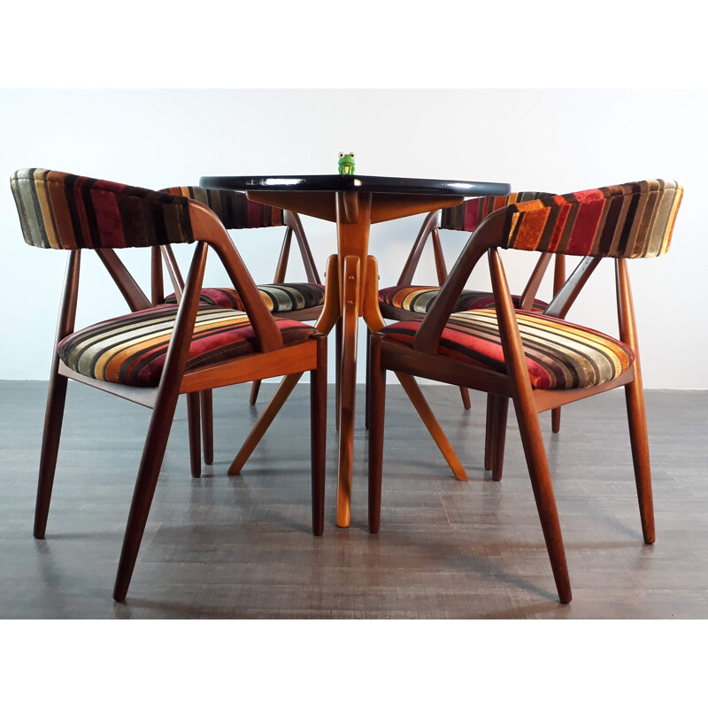 Set of 4 vintage chairs for Schou Andersen Moblefabrik in teak and fabric