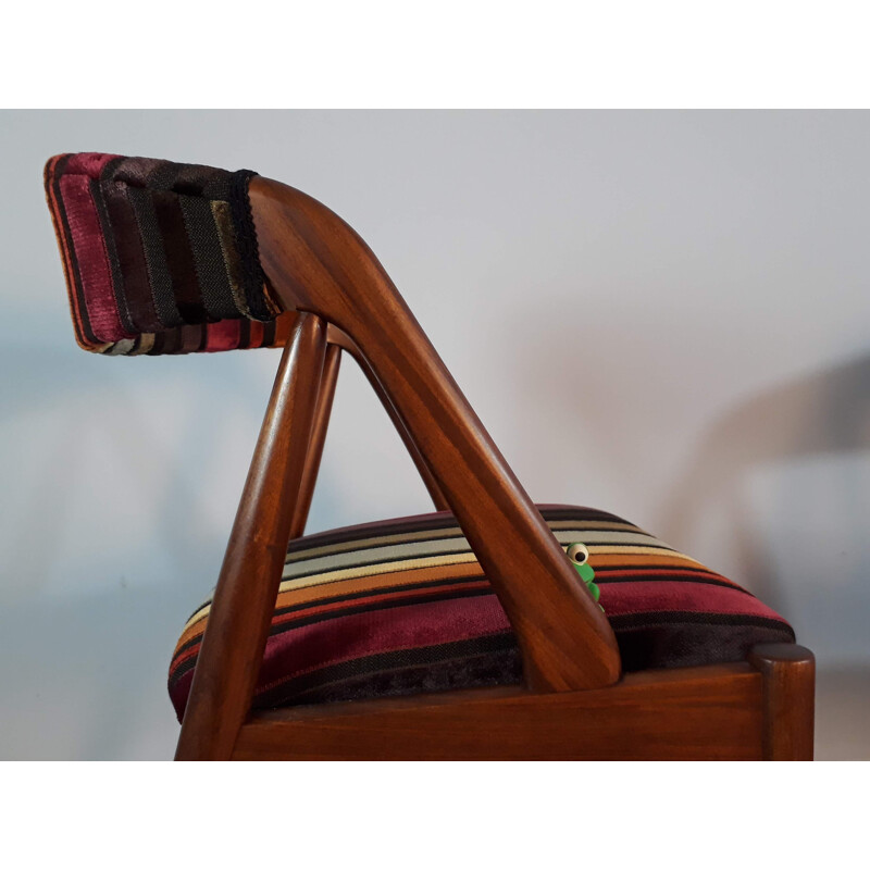 Ensemble de 4 chaises vintage pour Schou Andersen Moblefabrik en teck et tissu