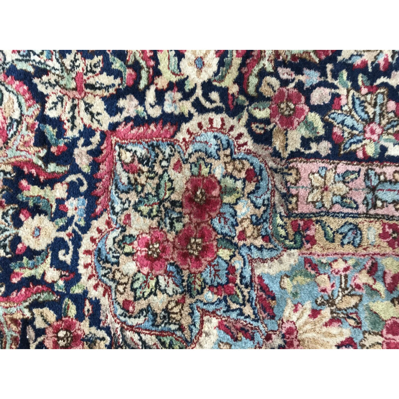 Grand tapis vintage persan Kirman fin fait main