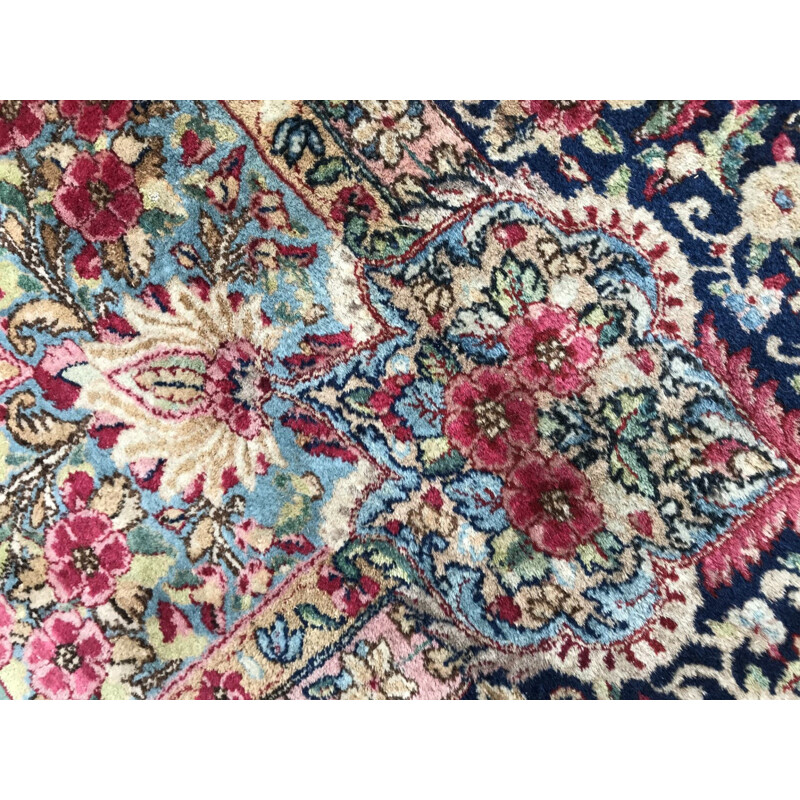 Large vintage Persian Kirman rug handmade