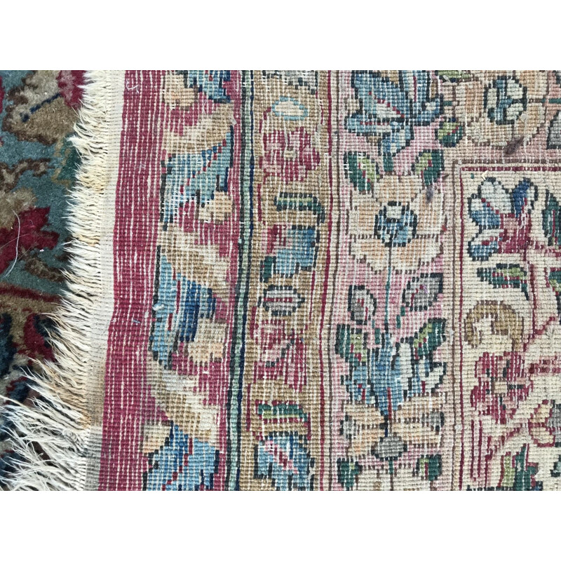 Large vintage Persian Kirman rug handmade