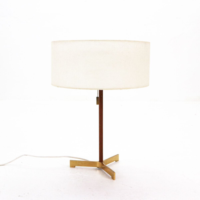 Vintage danish lamp in teak and brass