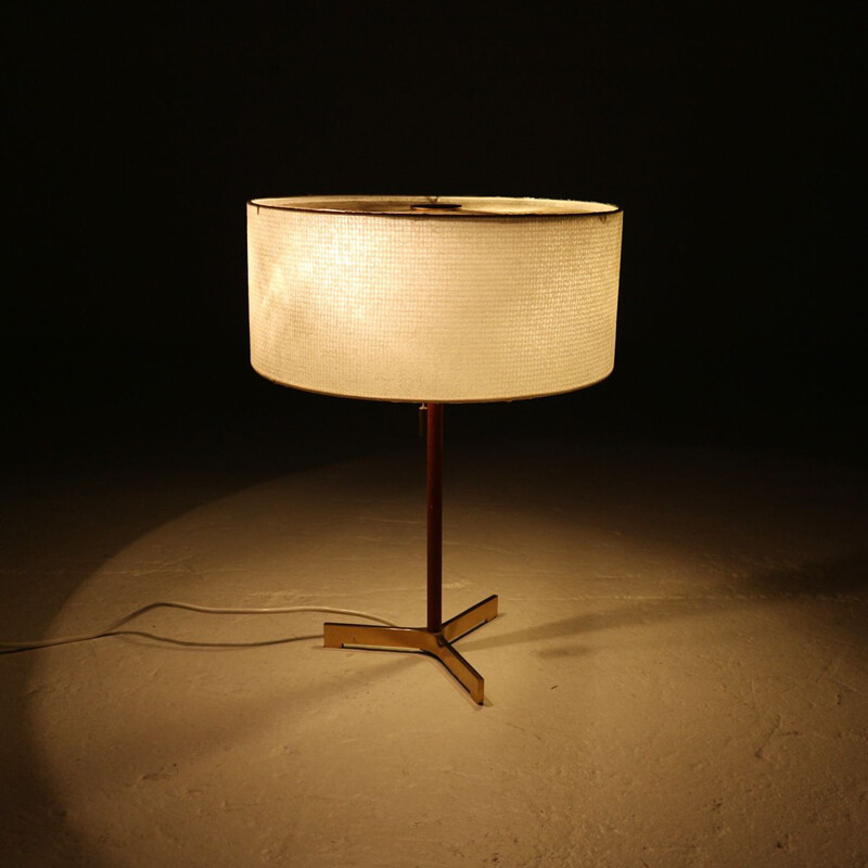 Vintage danish lamp in teak and brass